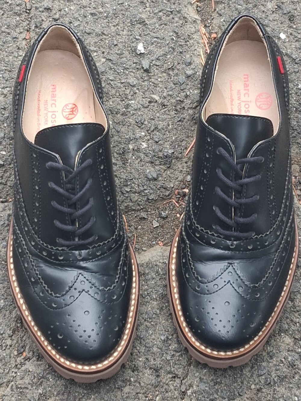Sz7.5 Mark Joseph Black Leather Wingtip Oxford